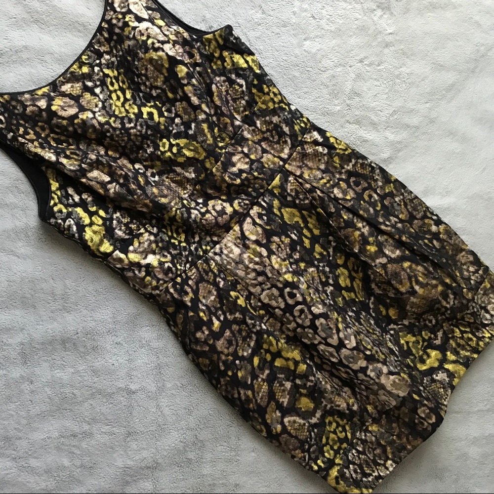 Anthro Weston Wear Leopard Shimmer Shift Dress